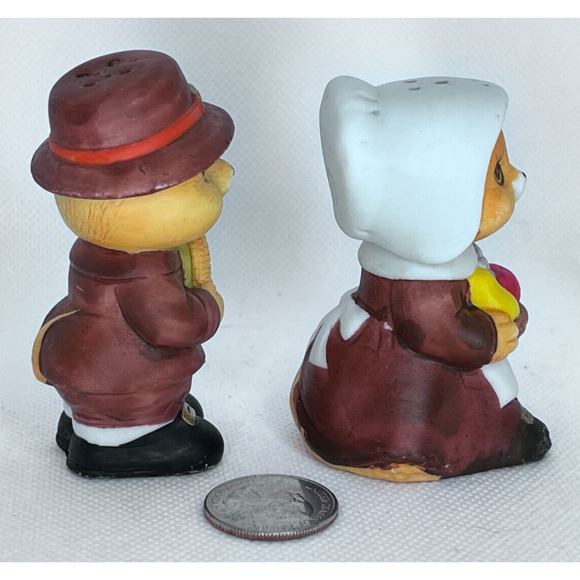 1980 Russ Berrie Co Pilgrim Holiday Spice Squirrel Salt & Pepper Shakers Vintage - Picture 4 of 7